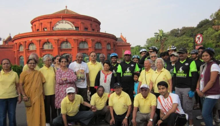 photo of healthy heart associations health walk in 2014. The black dressed group Make Bangalore Green